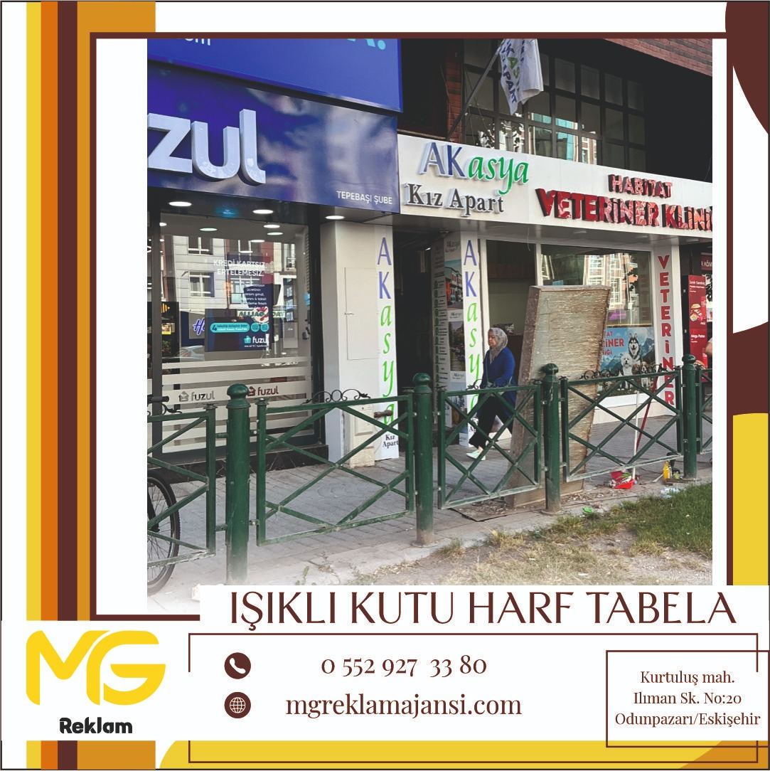 Işıklı Kutu Harf Tabela - MG Reklam Ajansı, Eskişehir