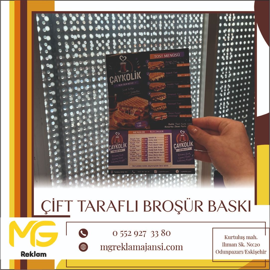 Çift Taraflı Broşür Baskı - MG Reklam Ajansı, Eskişehir