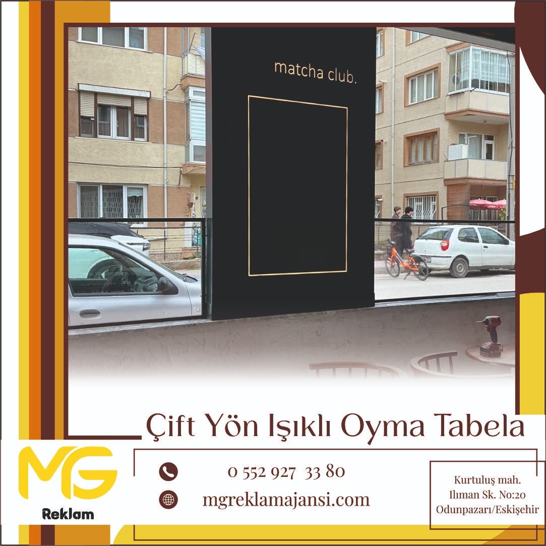 Çift Yön Işıklı Oyma Tabela - MG Reklam Ajansı, Eskişehir