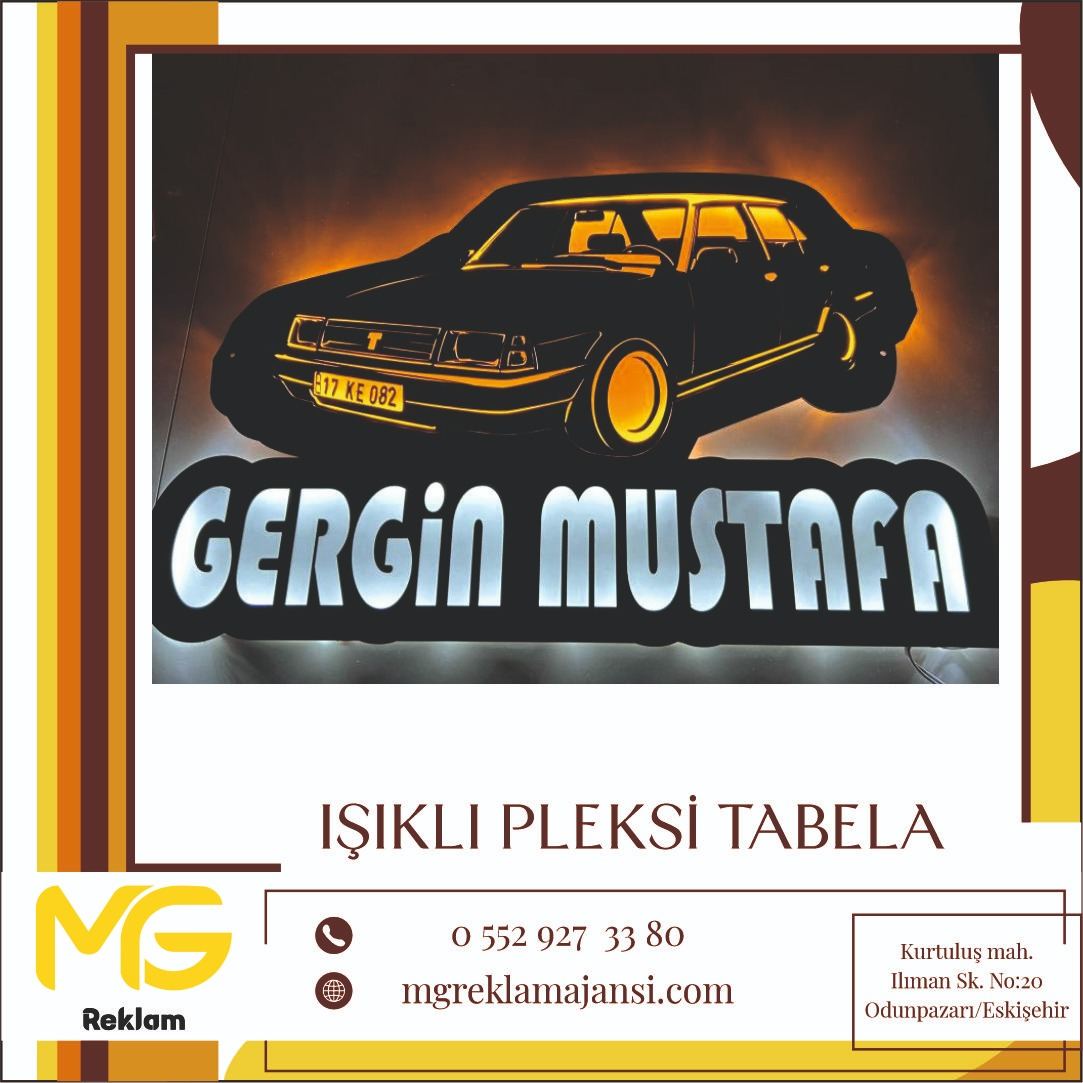 Işıklı Pleksi Tabela - MG Reklam Ajansı, Eskişehir